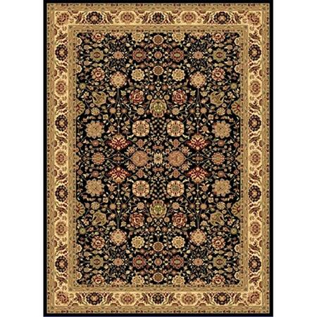 RUGS AMERICA 5 Ft. 3 In. X 7 Ft. 10 In. New Vision Tabriz Black Rectangular Area Rug 20935